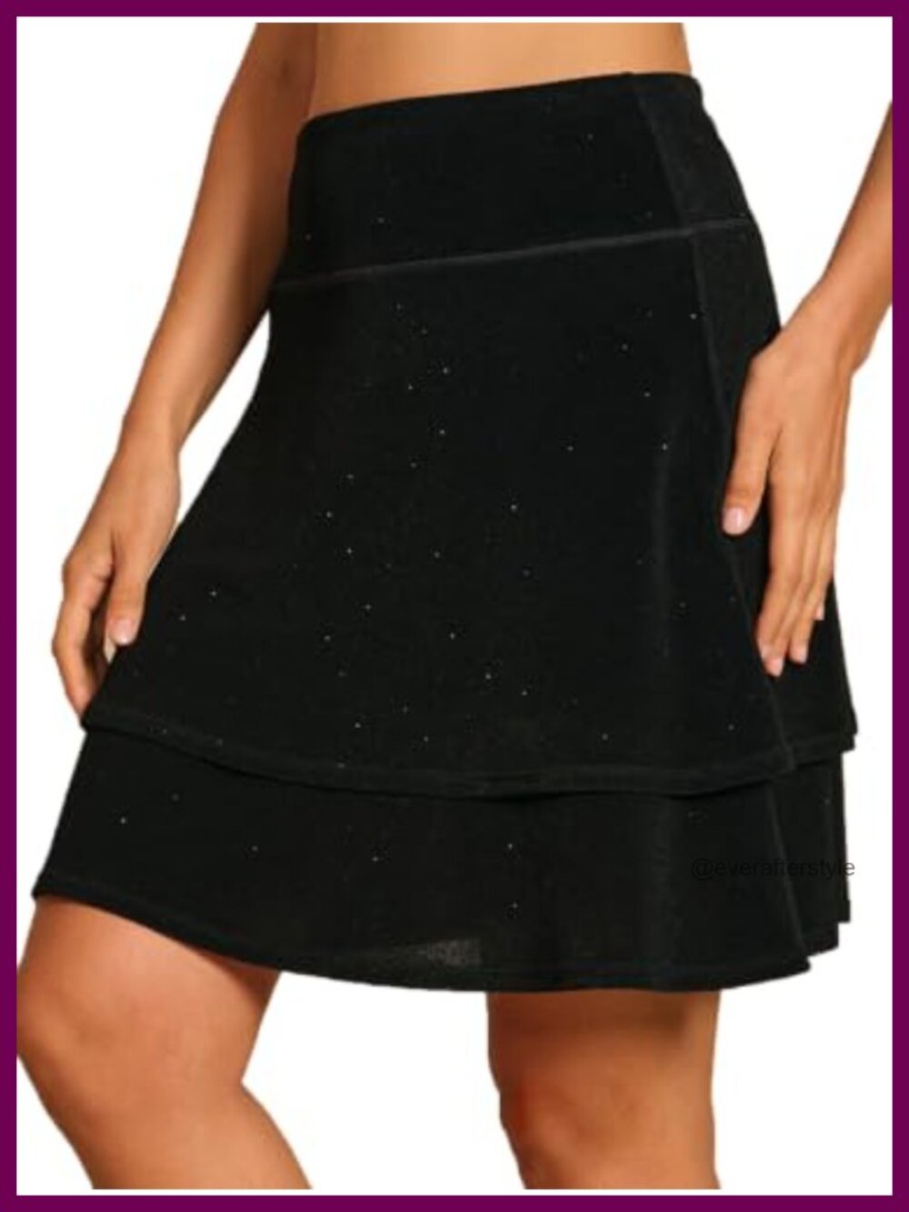Sparkle Golf Skort 19" High Waisted Tennis Skort Double Ruffle UPF 50 Quick Dry
